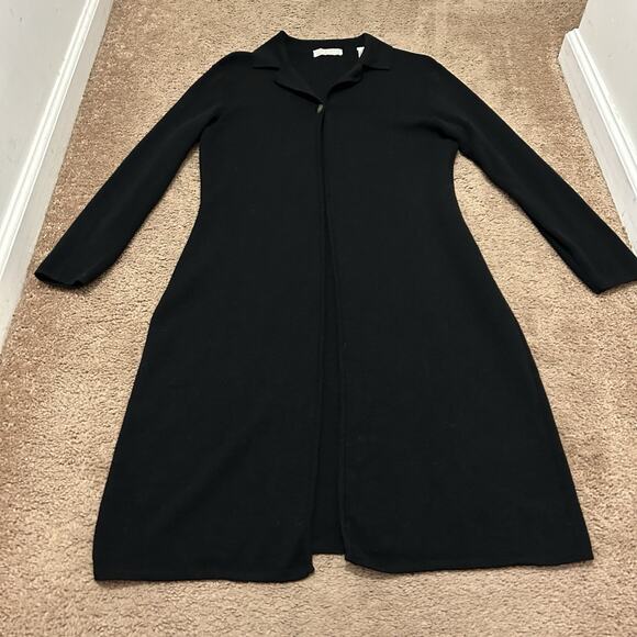 Lord & Taylor Extra Fine Merino Wool Long Cardigan Vintage Single Button Size PL - Picture 1 of 6